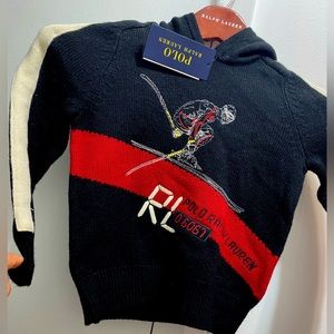 NWT….For SALE RL Boys Embroidery Hooded Ski Sweater Size 2t